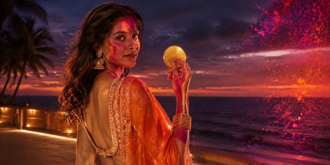 Vibrant Indian festival scene highlighting online gaming culture